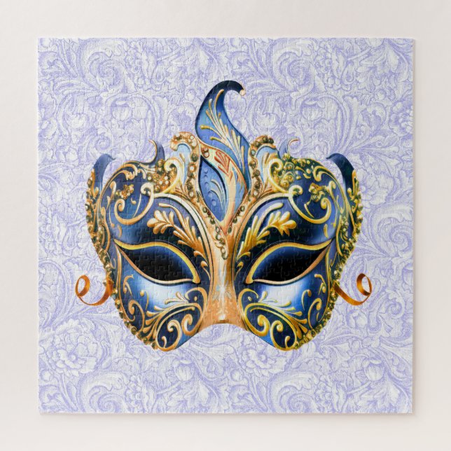 Maske mit Verzierten goldenen und blauen Mustern Puzzle (Vertikal)