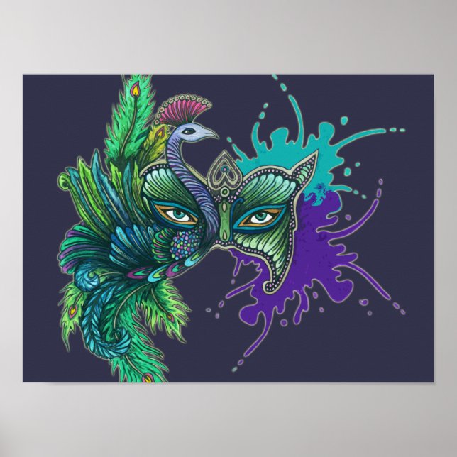 Maske — Pfau Poster (Vorne)