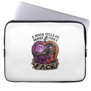 Maske sagt uns mehr als Gesicht Halloween Hexe Apf Laptopschutzhülle