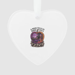 Maske sagt uns mehr als Gesicht Halloween Hexe Apf Ornament
