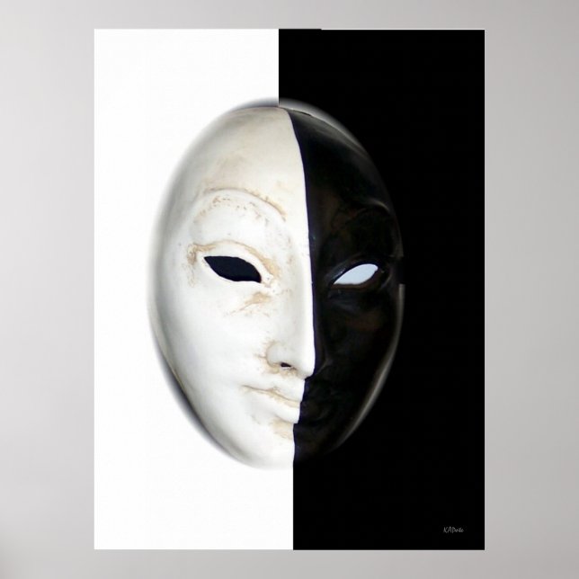 Maske (schwarz-weiß) poster (Vorne)