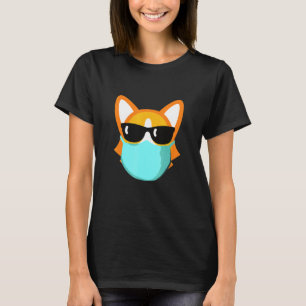 Maske Sozialdistanzierendes Tier Corgi T-Shirt
