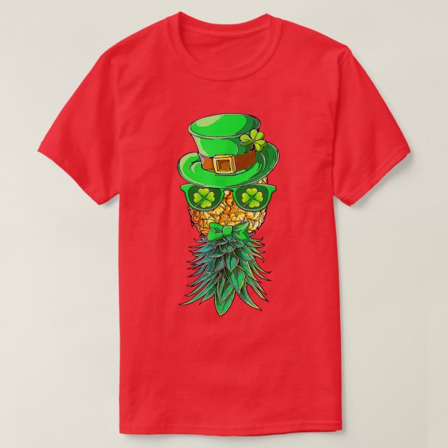 Maske Swinger Auf den Kopf Ananas St Patrick's Da T-Shirt (Design vorne)