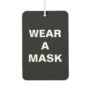 Maske tragen, Schwarz-weiß minimalistisches Auto t Autolufterfrischer