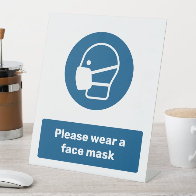 Maske tragen sockelschild (In Situ)