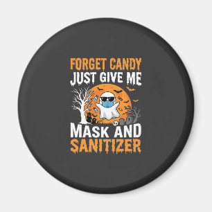 Maske und Desinfektionsmittel Halloween-Geisterdes Magnet