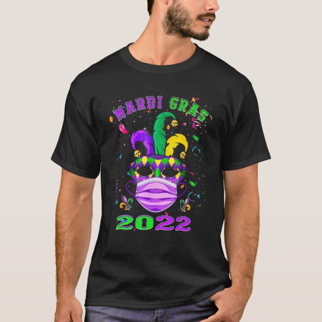 Maske und Maske Funny Mardi Gras 2022 T-Shirt (Vorderseite)