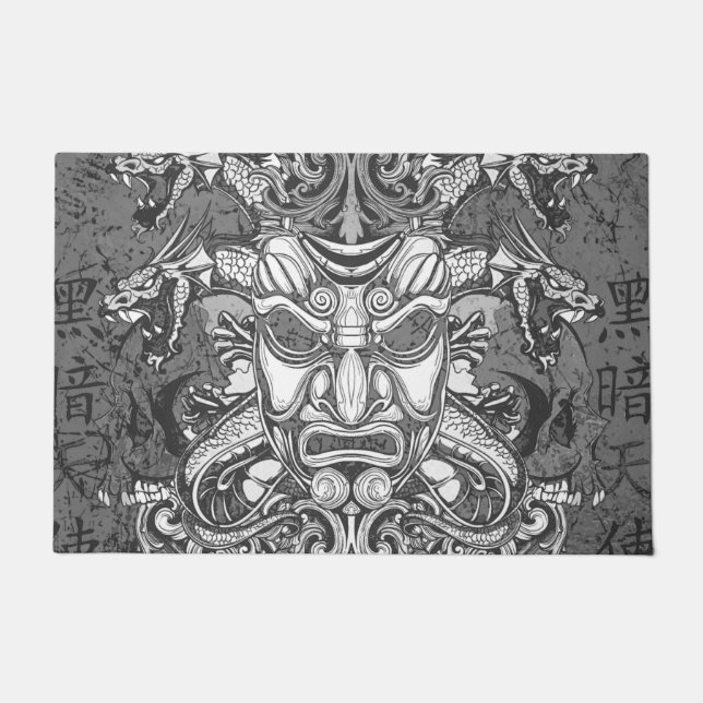 Maske von Samurai Door Mat Fußmatte (Vorderseite)