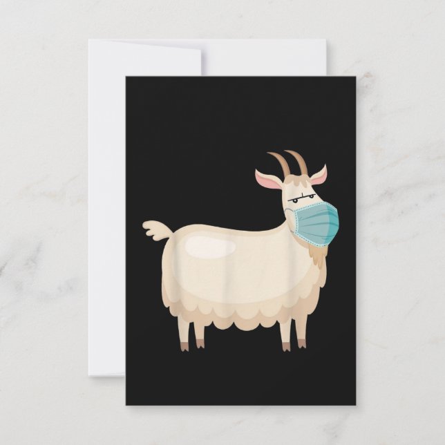 Maske Ziege mit Gesichtsmaske Art Dankeskarte (Vorderseite)