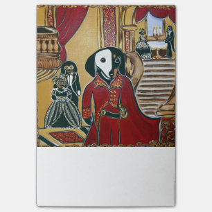 MASKEBALDDACHSHUND POST-IT KLEBEZETTEL