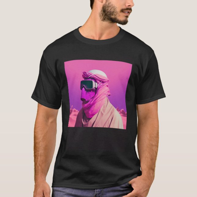 Masked Arab in a Vaporwave Desert Retrowave style T-Shirt (Vorderseite)