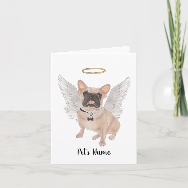Masked French Bulldog Beileid Memorial Karte (Vorderseite)