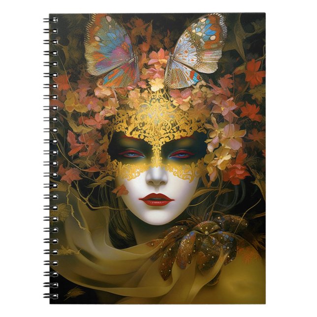 Masked Lady Fantasy Art Notizblock (Vorderseite)