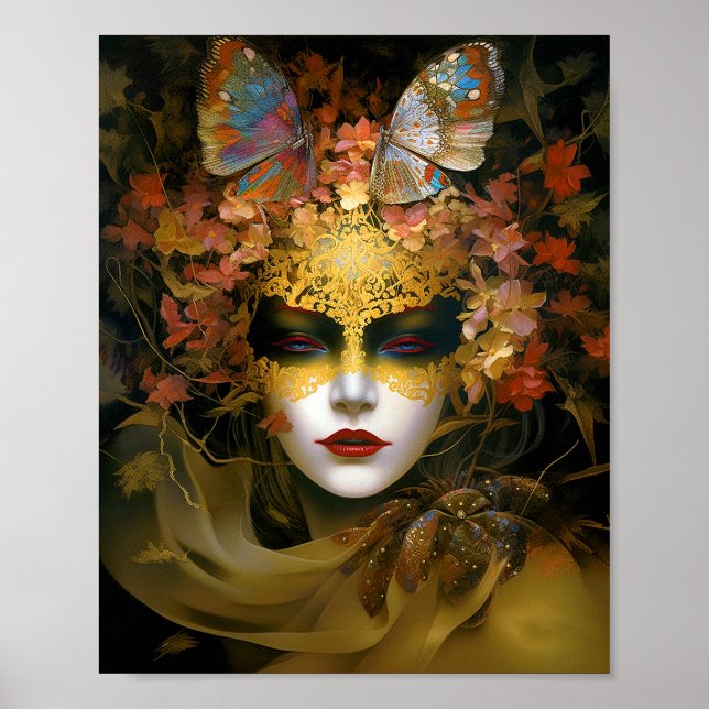 Masked Lady Fantasy Art Poster (Vorne)