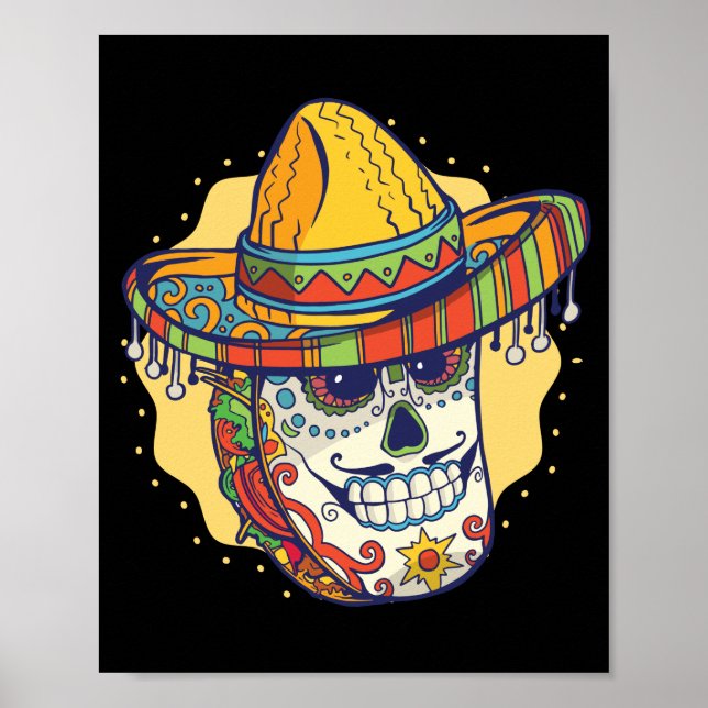 Masked Mexican Taco Funny Poster (Vorne)
