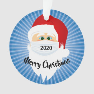 Masked Santa 2020 Blue Sternexplosion Acryl Orname Ornament