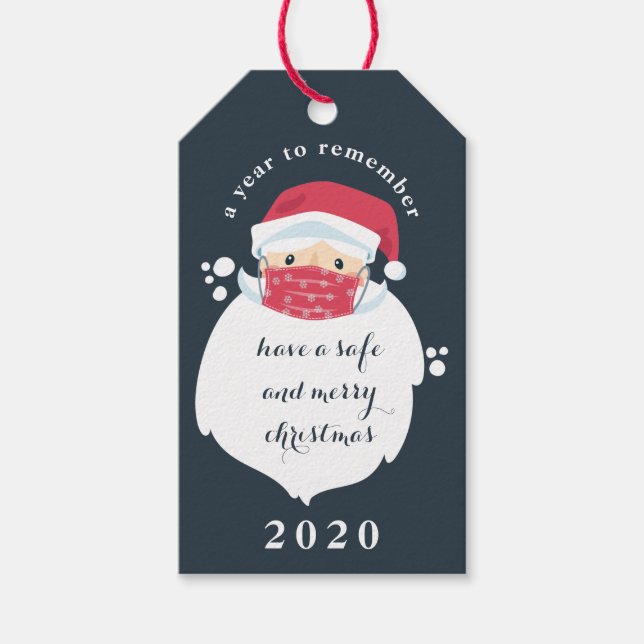 Masked Santa 2020 Weihnachten Geschenkanhänger (Vorderseite)