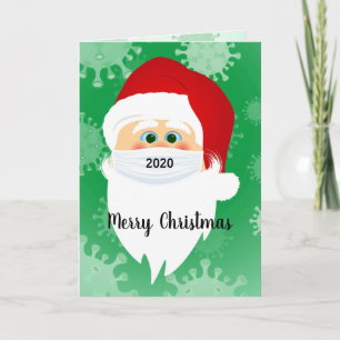 Masked Santa Merry Weihnachtsgrüßkarte Feiertagskarte