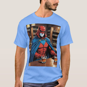 Masked Vigilante Whiskey Bar Scene T-Shirt
