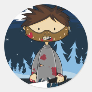 MaskedManiac Serienmörder mit Cleaver Runder Aufkleber