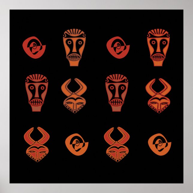 Masken aus afrikanischem Stamm Poster (Vorne)