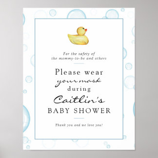 Masken erforderliches Baby-Rubber-Duck-Duckschild Poster