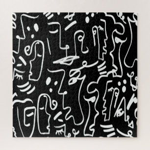Masken für abstrakte Gesichter: Geometrisches Must Puzzle