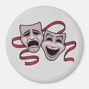 Masken für Comedy und Tragedy Theater Magnet