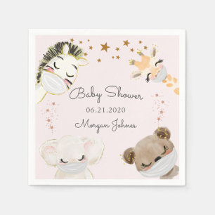 Masken für Tiere Babydusche Monogramm Servietten
