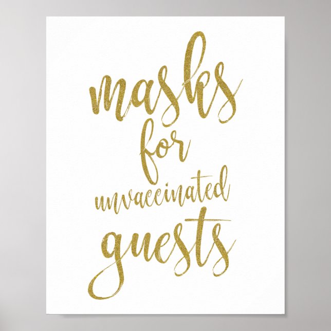 Masken für ungeimpfte Gäste Poster (Vorne)