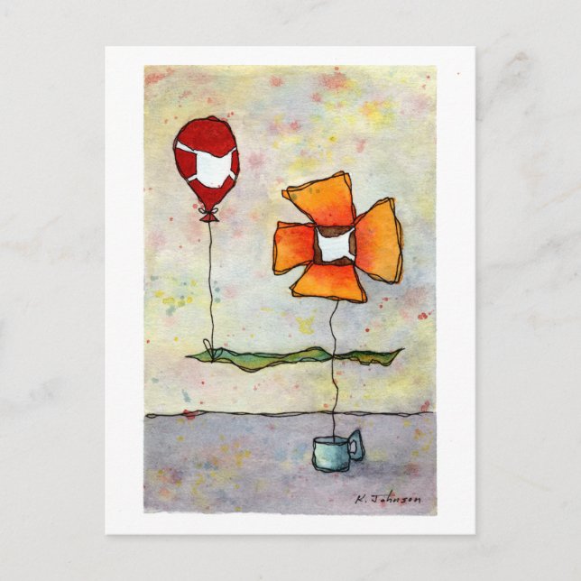 Masken tragen, Wasserfarben Gerettet Postkarte (Vorderseite)