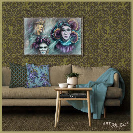 Masken von Venedig Leinwanddruck