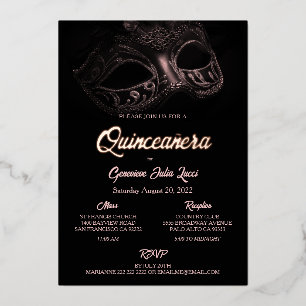 Maskenball Folie Quinceanera Party Einladung
