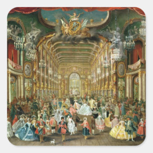 Maskenball im Hoftheater, Bonn, 1754 Quadratischer Aufkleber
