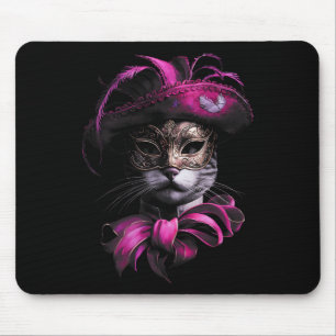 Maskenball Katze Feline Feurige Spielereien Karnev Mousepad
