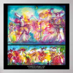 Maskenball,Mardi Gras Masken,Tanz,Musik Poster