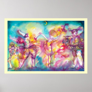 Maskenball,Mardi Gras Masken,Tanz,Musik Poster
