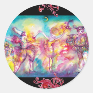 Maskenball,Mardi Gras Masken,Tanz,Musik Runder Aufkleber