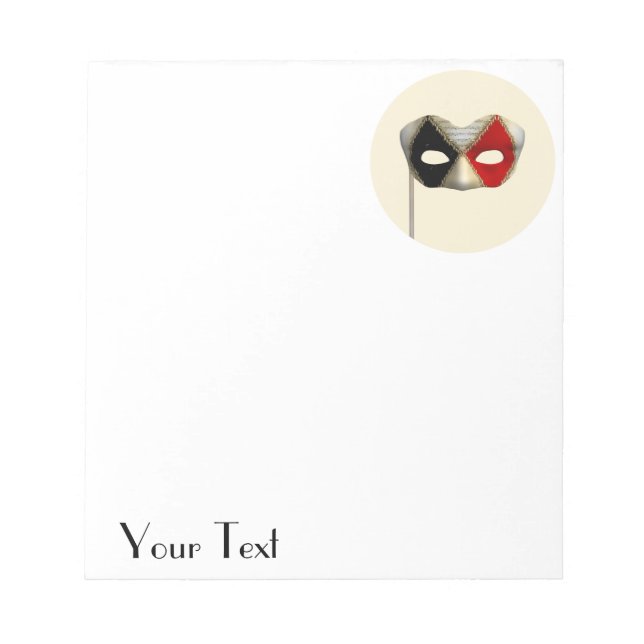 Maskenball-Maske Notizblock (Vorderseite)