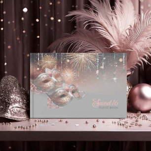 Maskenball-Maske Sweet Sixteen Roségold ID1032 Gästebuch