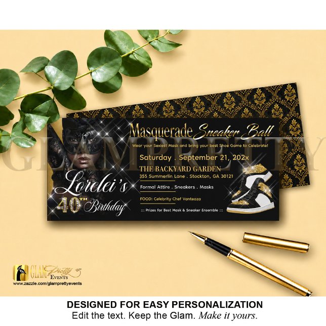 Maskenball-Sneaker-Ball-schwarz & gold Geburtstag (Von Creator hochgeladen)