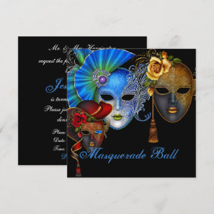 Maskenball Sweet Sixteen Geburtstagseinladung Einladung