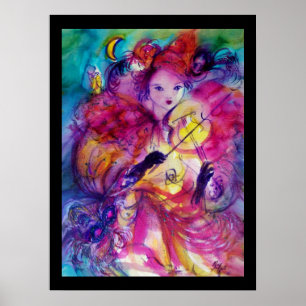 MASKENBALLNACHT Karnevalsmusiker in rosa Kostüm Poster