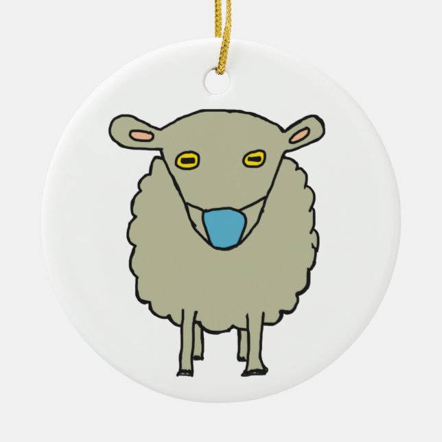 Maskenbekämpfungsschaf Keramik Ornament (Vorne)
