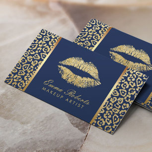 Maskenbildner-Goldlippenluxusleopard-Marine-Blau Visitenkarte
