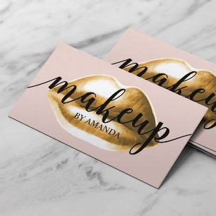 Maskenbildner-Goldlippennoble Typografie Girly Visitenkarte