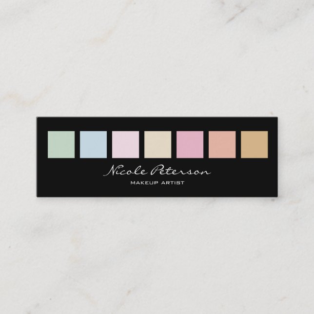 Maskenbildner - moderne feine Pastellfarben Mini Visitenkarte (Vorderseite)