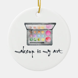 Maskenbildner-Palette - "Make-up ist meine Kunst-" Keramik Ornament