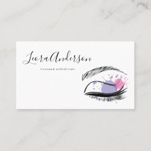 Maskenbildner peitscht Microblading Aquarell Visitenkarte