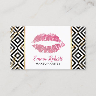Maskenbildner-Pink-Lippenmodischer Salon Visitenkarte